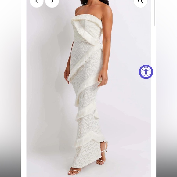 Patbo Crochet Strapless Fringe Dress - Picture 2 of 6